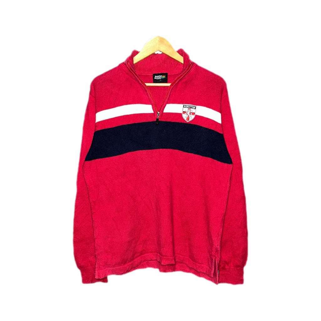 Benetton Half zip kint sweater