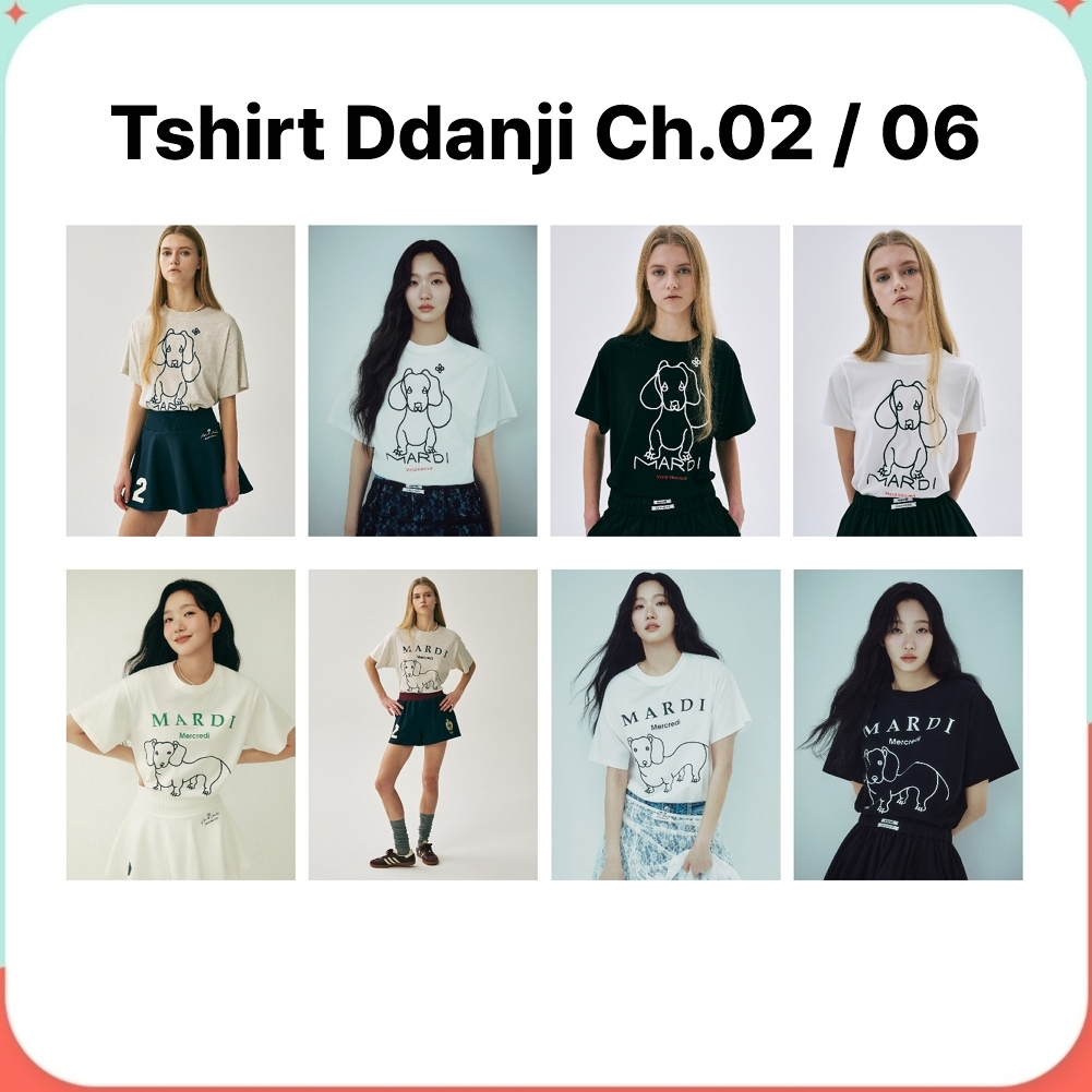 Mardi Mercredi Tshirt Ddanji Ch.02, 06 (Cream Black, Butter Taupe, Ivory Green, Oatmeal Navy, Black White, Ivory Black)