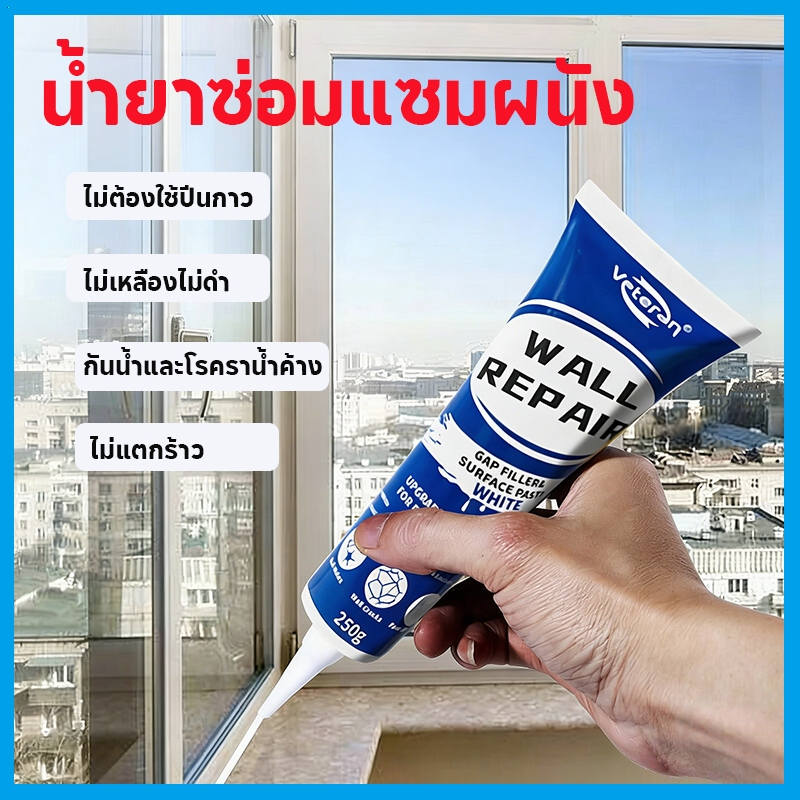 ครีมซ่อมแซมผนัง 250 มล กันน้ำ กันความชื้น กันเชื้อรา เครื่องมือสำหรับซ่อมรูและรอยแตก ทนทาน จัดส่งทันที