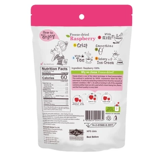 Wel-B Freeze-dried Raspberry 14g (ราสเบอร์รี่กรอบ 14 กรัม) 1 ซอง