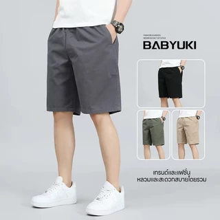 BU กางเกงขาสั้นผู้ชาย เนื้อผ้าดีผ้าcotton100% กางเกงลำลองมียางยืดและเชือก มีไซส์L-3XL