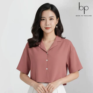 เสื้อครอป7สี เสื้อเชิ้ตหญิงคอปก กระดุมหน้าแขนสั้นรุ่นยอดฮิต ไซส์ S M L XL