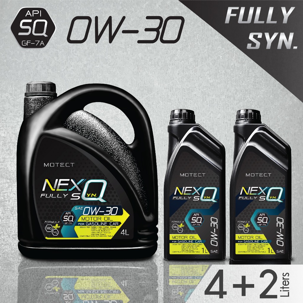 MOTECT Euro 6c น้ำมันเครื่องเบนซิน สังเคราะห์แท้ NEX Q 0W-30 Fully Synthetic API SQ / ILSAC GF-7A (ธพ 464043.117/2568) 2