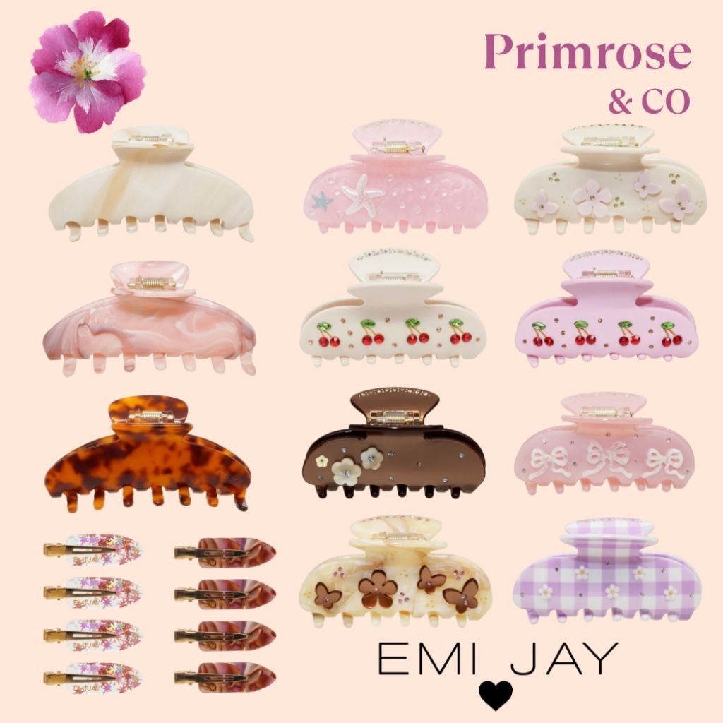 (ของแท้100% พร้อมส่งทุกรุ่น) EMI JAY กิ๊บหนีบผม Claw Clips Big Effing Sweetheart Hair Clip , Hair Pin Popstar Clip