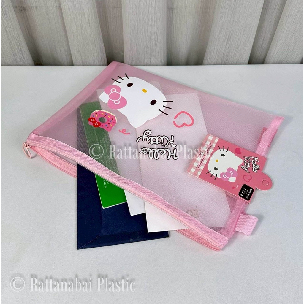 Moshi Moshi กระเป๋าอเนกประสงค์ ตาข่าย กระเป๋าจัดระเบียบ ลาย Hello Kitty ลิขสิทธิ์ของแท้ - รูปที่ 3