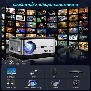 GOOJODOQ เครื่องฉายภาพ โปรเจคเตอร์ Projector Full Hd 1080p 15500 Lm รองรับ Android Wifi 8k 700Ansi