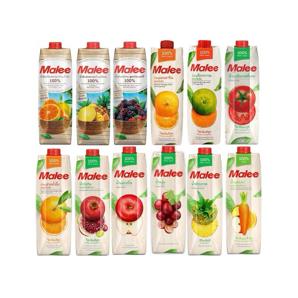 น้ำผลไม้มาลี Malee 1000มล ยกลัง12กล่อง