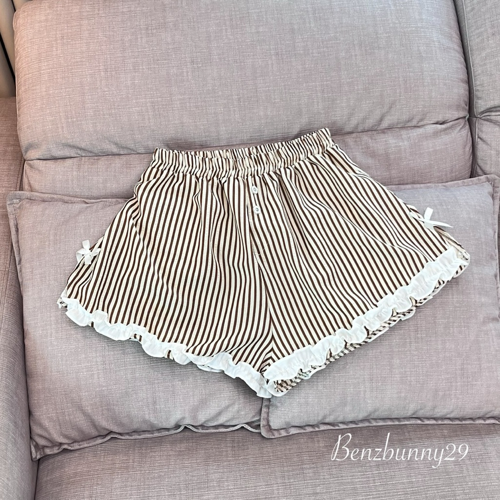 Benzbunny -Dreamy shorts เอว 32-42“ กางเกงขาสั้นแต่งระบาย-โบว์ สไตลล์น่ารัก ใส่สบาย #1047 รูปที่ 4
