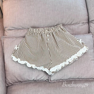 Benzbunny -Dreamy shorts เอว 32-42“ กางเกงขาสั้นแต่งระบาย-โบว์ สไตลล์น่ารัก ใส่สบาย #1047