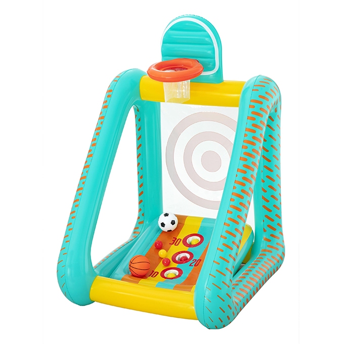 Bestway(เบสเวย์) 52813 ของเล่นสนาม โกลฟุตบอลเป่าลม 1.27m x 1.09m x 1.78m Perfect Aim 3-in-1 Yard Gam