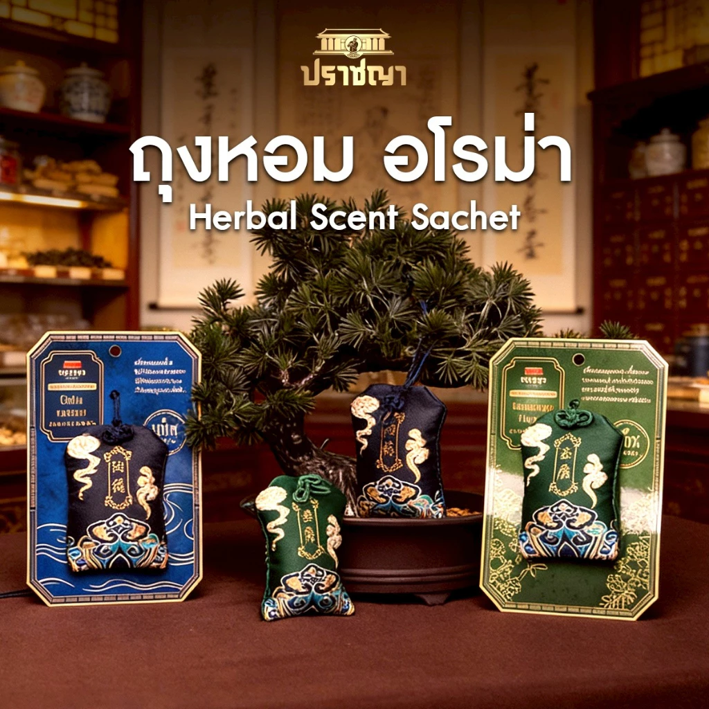 ปราชญา ถุงหอมเครื่องหอมสมุนไพร สดชื่น กลิ่นหอมผ่อนคลาย 16 กรัม