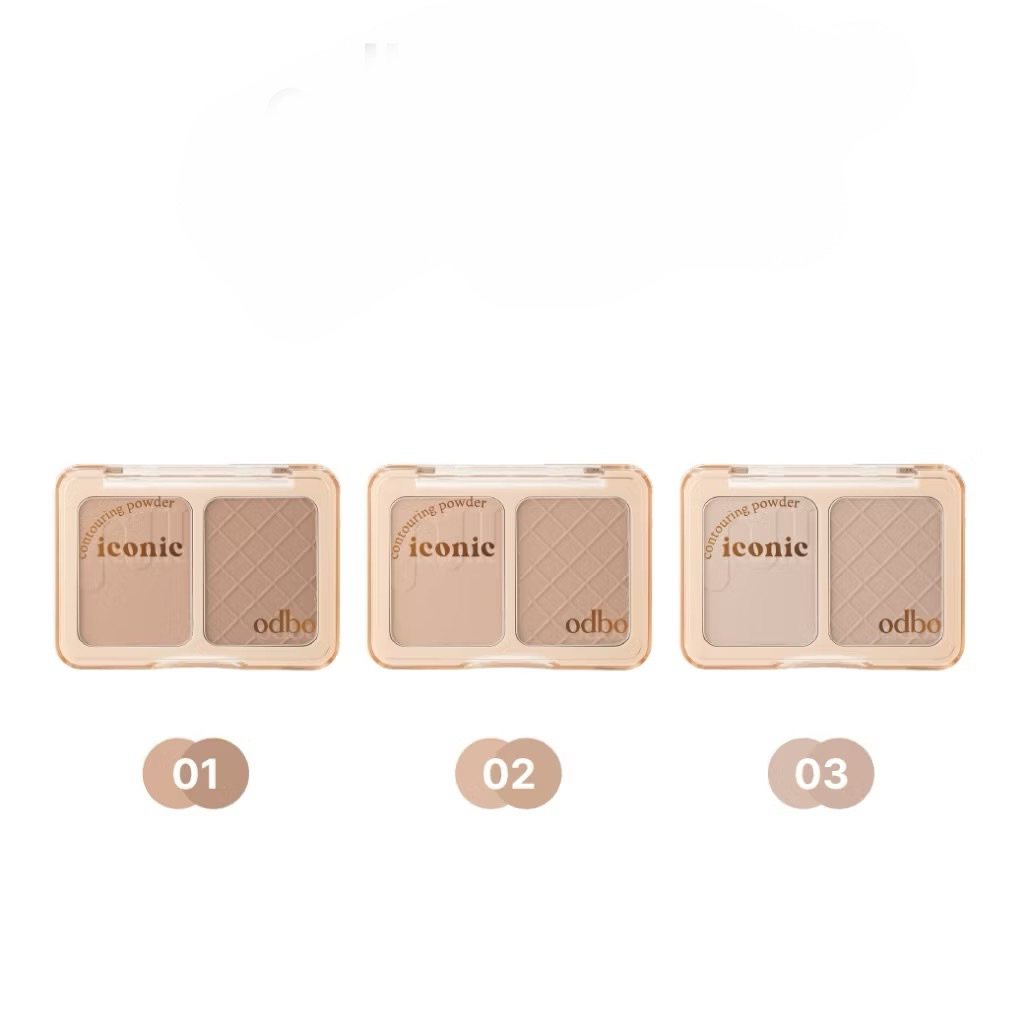 OD1323 ODBO ICONIC CONTOURING POWDER 10g. #พาเลตคอนทัวร์ โอดีบีโอ ไอโคนิค คอนทัวริ่ง พาวเดอร์