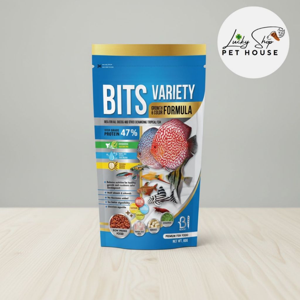 Boost BITS VARIETY GROWTH & COLOR อาหารปลาสวยงามกลุ่ม Tropical ชนิดเม็ดบิทแบบSLOW SINKING PELLET