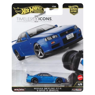 Hot Wheels Premium Nissan Skyline GT-R V-Spec II (BNR34) – Timeless Icons 4/5 โมเดลรถเหล็ก รถของเล่น ของสะสม ลิขสิทธิ์แท