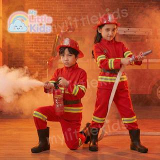 ชุดนักดับเพลิงเด็ก Firefighter ชุดอาชีพในฝัน อุปกรณ์แน่น ผ้าใส่สบาย ไม่ร้อน ชุดแฟนซีเด็ก เสริมพัฒนาการ บทบาทสมมติ