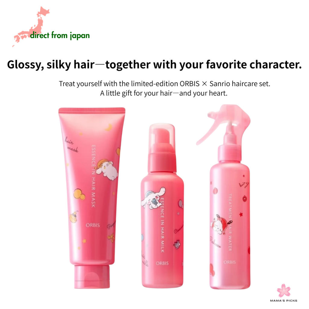 【Direct From Japan】ORBIS × Sanrio Limited Hair Care Set Essence in Hair Milk + Treatment Hair Water 