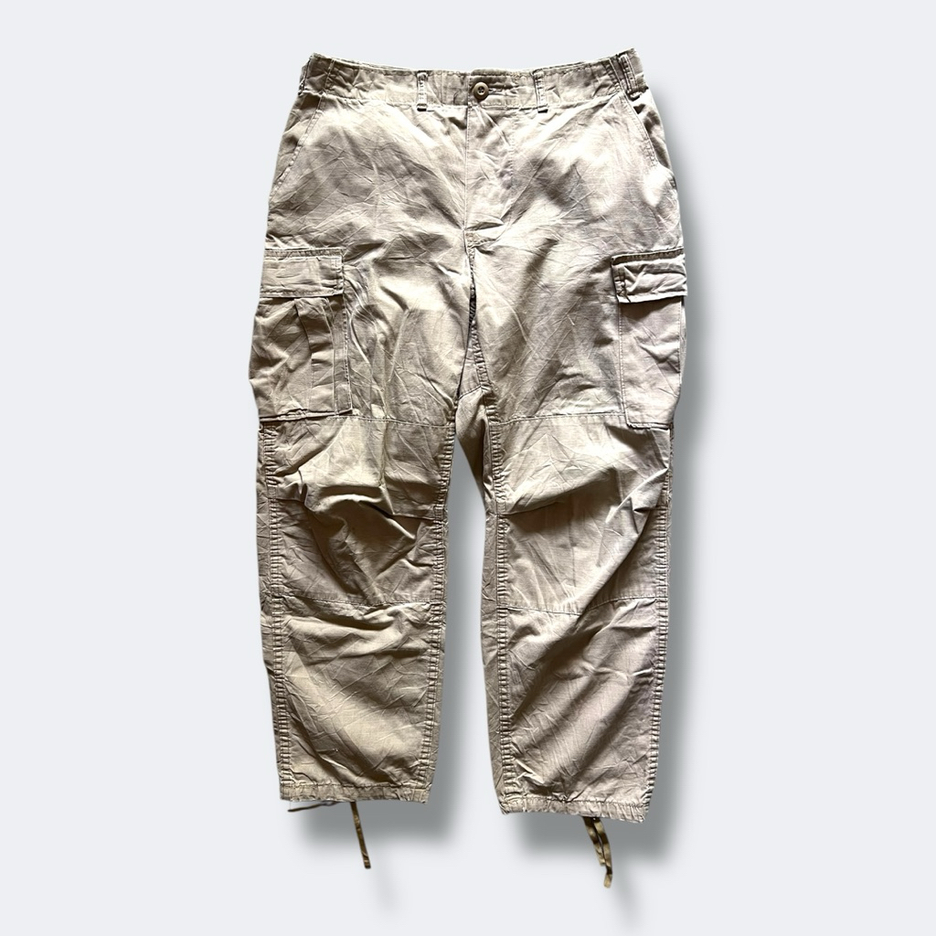 VINTAGE ARMY ROTHCO MILITARY DIVISION RIP STOP PANTS กางเกงทหาร งานกองทัพแท้ MADE IN USA เอว 31-35