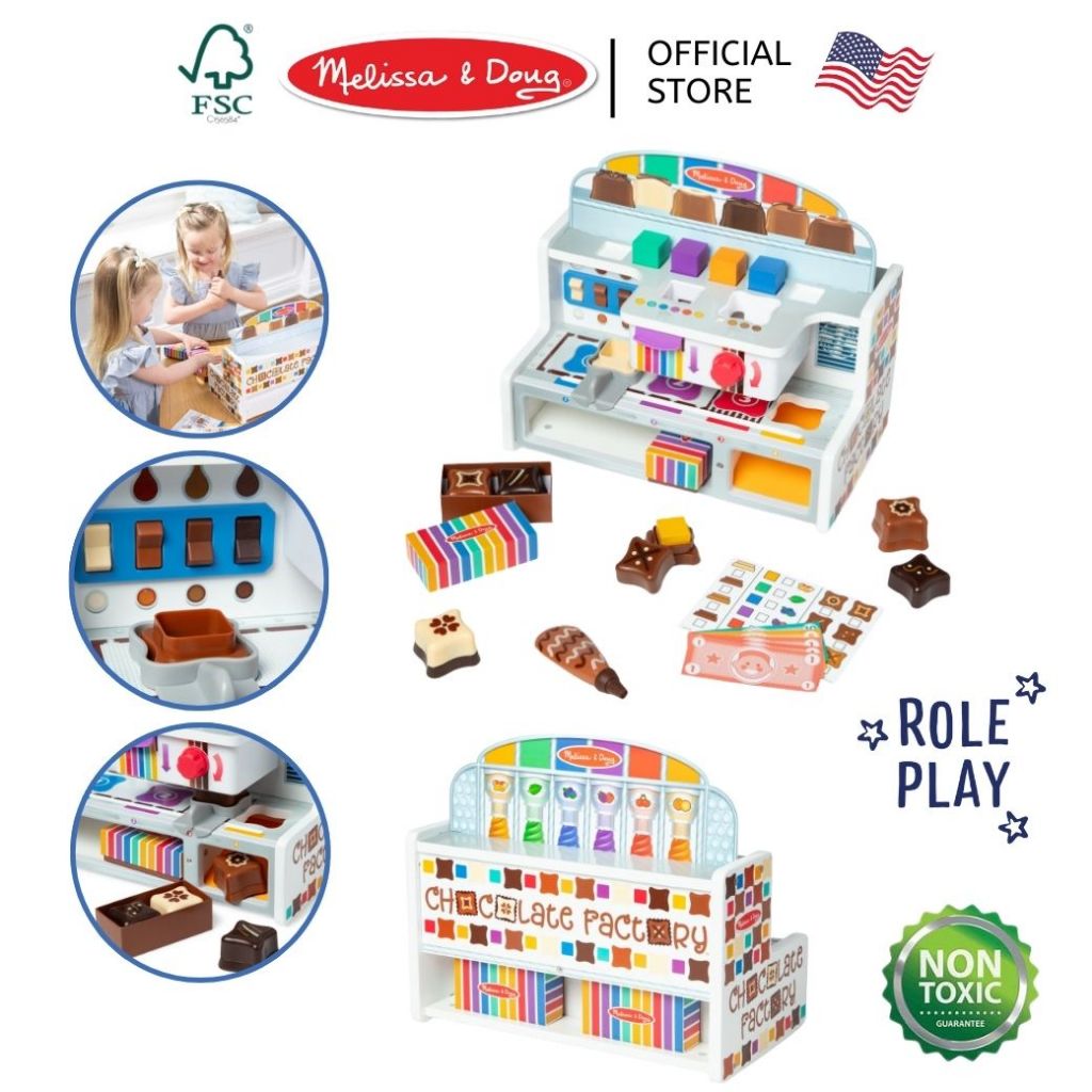 (ของแท้ USA) เครื่องทำช็อกโกแลต ของเล่นไม้ ของเล่นอาหาร ของเล่นเด็ก Wooden Chocolate Factory 50216