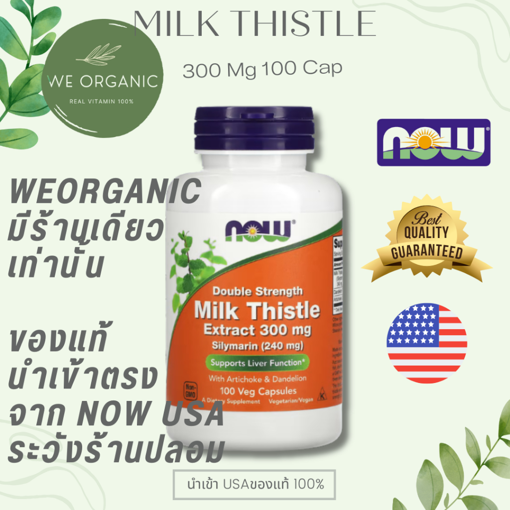 [พร้อมจัดส่ง] Silymarin Milk Thistle ซิลิมาริน 150/300/500/1000MG  60/100/200Cap NOW