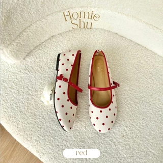 มีส่งด่วนใน4ชม.✅ POLKADOT - HOMIESHU05 รองเท้าคัชชูแมรี่เจนลายจุด (ต้องบวก+1ไซส์) 36-40 พร้อมส่ง,ผลิตจากช่างฝีมือคนไทย