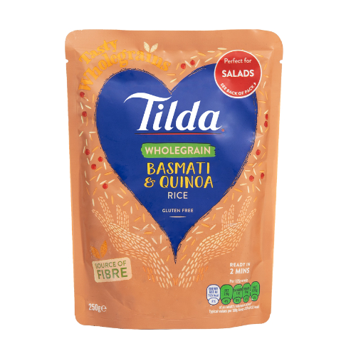 ทิลด้า ข้าวกล้องบาสมาติผสมควินัว ข้าวพร้อมทาน 250 กรัม - Wholegrain Basmati Rice & Quinoa Ready to Heat 250g Tilda brand