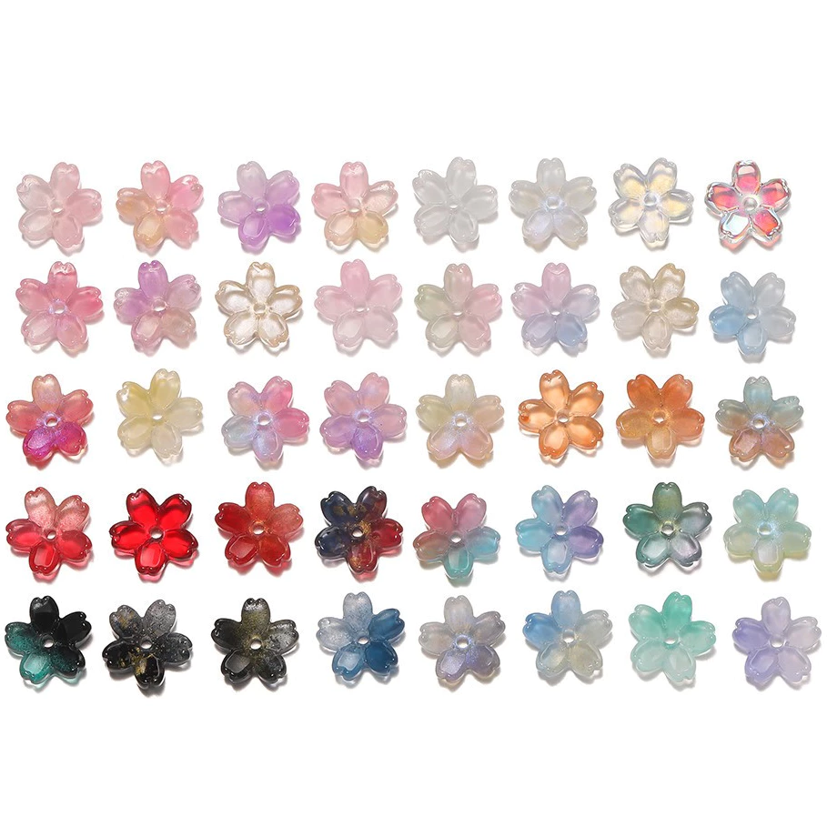 ลูกปัดแก้วซากุระ ลูกปัดคั่น อุปกรณ์ DIY 11mm/15mm 10ชิ้น สำหรับ สร้อยข้อมือ สร้อยคอ และงานประดิษฐ์