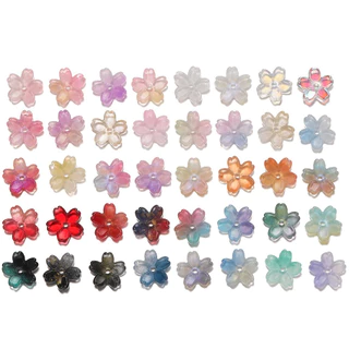 ลูกปัดแก้วซากุระ ลูกปัดคั่น อุปกรณ์ DIY 11mm/15mm 10ชิ้น สำหรับ สร้อยข้อมือ สร้อยคอ และงานประดิษฐ์