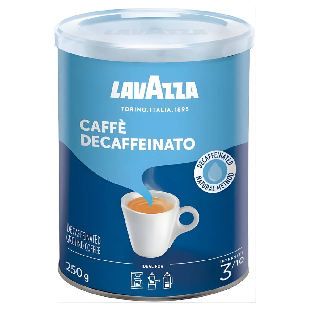 ลาวัซซา กาแฟบด คาเฟ เดคาเฟอินาโต (ดีแคฟ) กระป๋อง 250 กรัม - Ground Coffee Cafe Decaffeinato (Decaf) tin 250g, Lavazza