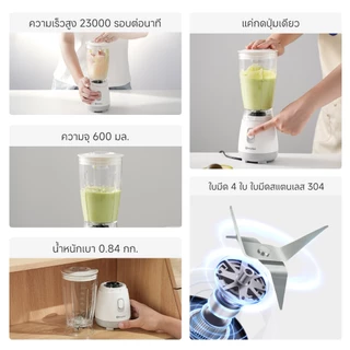 Simplus x PP Krit Blender เครื่องปั่นอเนกประสงค์ ใบมีดสแตนเลส ความจุใหญ่ 600ML LLJH004