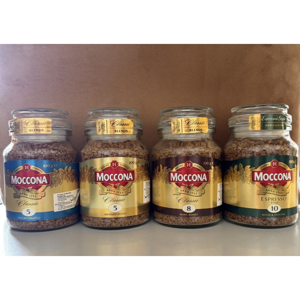 กาแฟ มอคโคน่า Moccona Classic ขวดเล็กขนาด100กรัม มีให้เลือก4รสชาติ