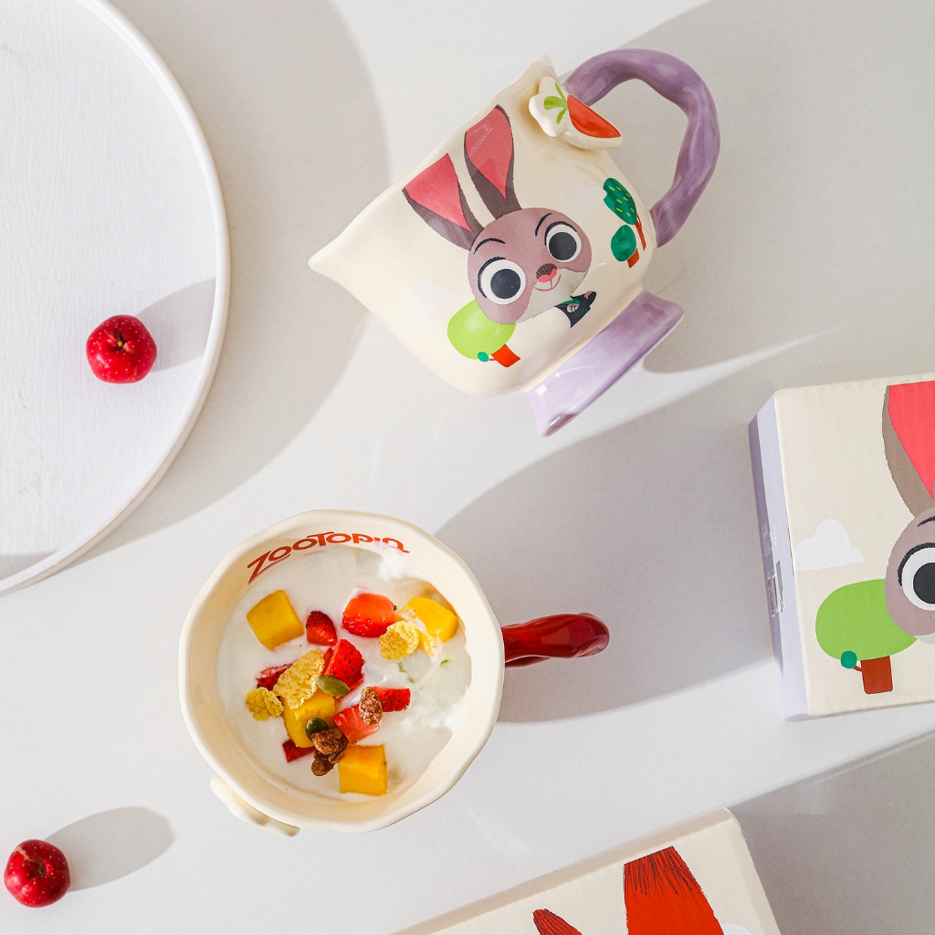 【ลิขสิทธิ์แท้】ซูโตรเปีย Zootopia แก้วเซรามิก 380ml 🦊🐰 จูดี้/นิค ลายน่ารัก พร้อมกล่องสวย ใช้เองหรือให้เป็นของขวัญ - รูปที่ 6