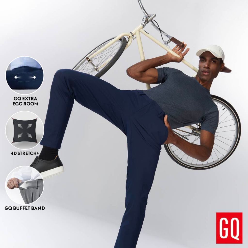 GQ Performance Pants™ กางเกงเป้าใหญ่ ไข่ไม่เบียด กางเกงผู้ชายทรงตรง สีกรม 3in1 ใส่ทำงาน ใส่เที่ยว ใส