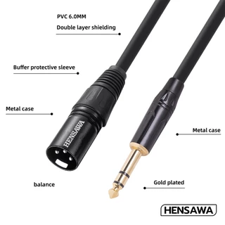 HENSAWA สายต่อไมค์โครโฟน XLR to 6.5mm Female & Male สายยาว 2 เมตร ใช้งานได้หลากหลายทั้งเชื่อมต่อ Speaker, Ampl