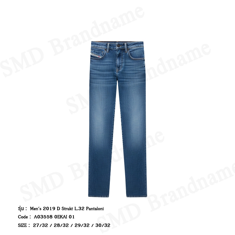 Diesel กางเกงยีนส์ผู้ชาย รุ่น Men's 2019 D Strukt L.32 Pantaloni Code: A03558 0EKAI 01