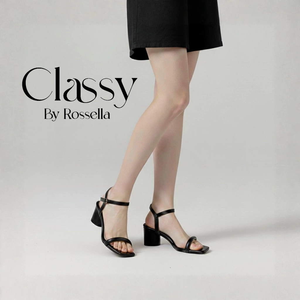 รองเท้าส้นสูงคาดสายนุ่มนิ่มมีรัดข้อสูง 2.5 นิ้ว รุ่น Classy by Rossella