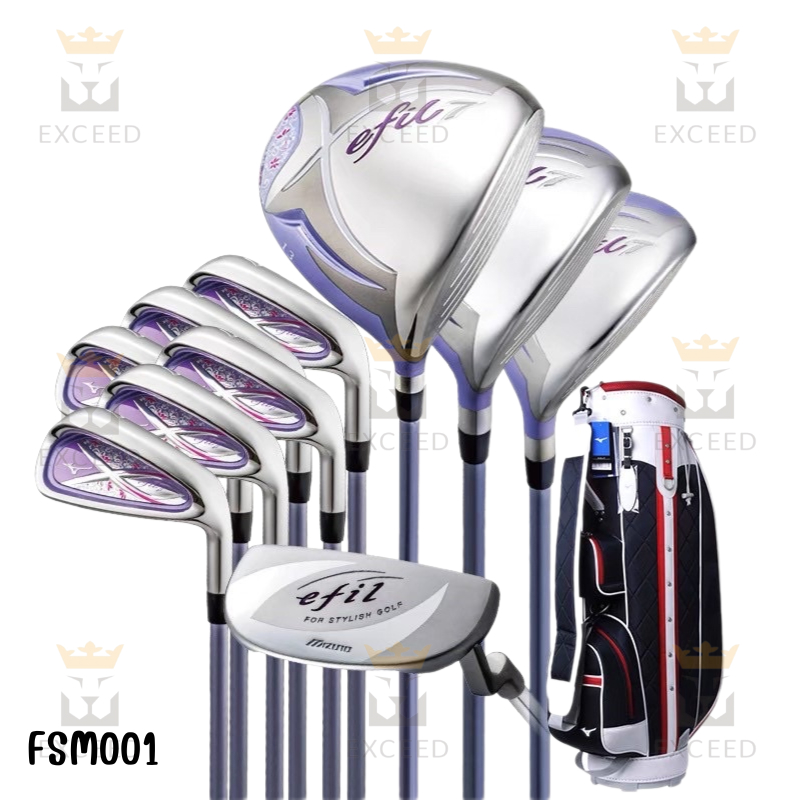 ชุดไม้กอล์ฟสุภาพสตรี MIZUNO รุ่น EFIL-7 (Lady) (FSM001) ประกอบด้วย 10 ไม้ Lob 13 ก้าน L พร้อมกระเป๋า
