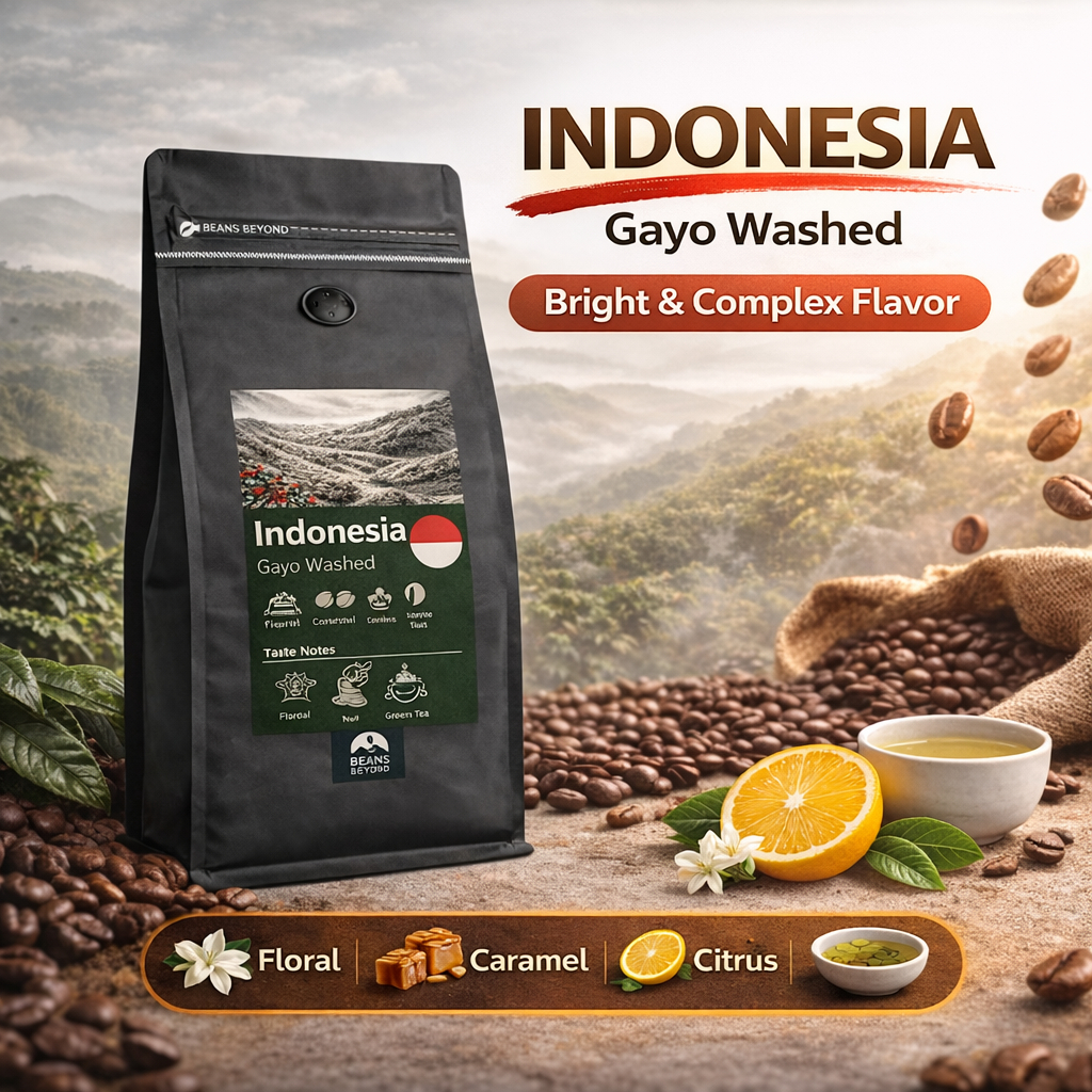 เมล็ดกาแฟ คั่วเข้ม Indonesia 100% Arabica สำหรับร้านกาแฟ ทำลาเต้ เข้ม หอม ไม่เปรี้ยว Beans Beyond
