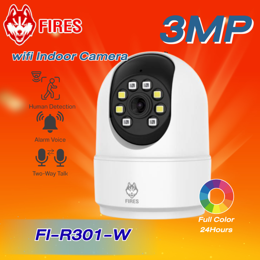 กล้องวงจรปิดไร้สายFI-R301-Wสำหรับติดตั้งภายในติดตั้งง่าย ความคมชัด3ล้านพูดคุยโต้ตอบติดตามบุคคลภาพสี2