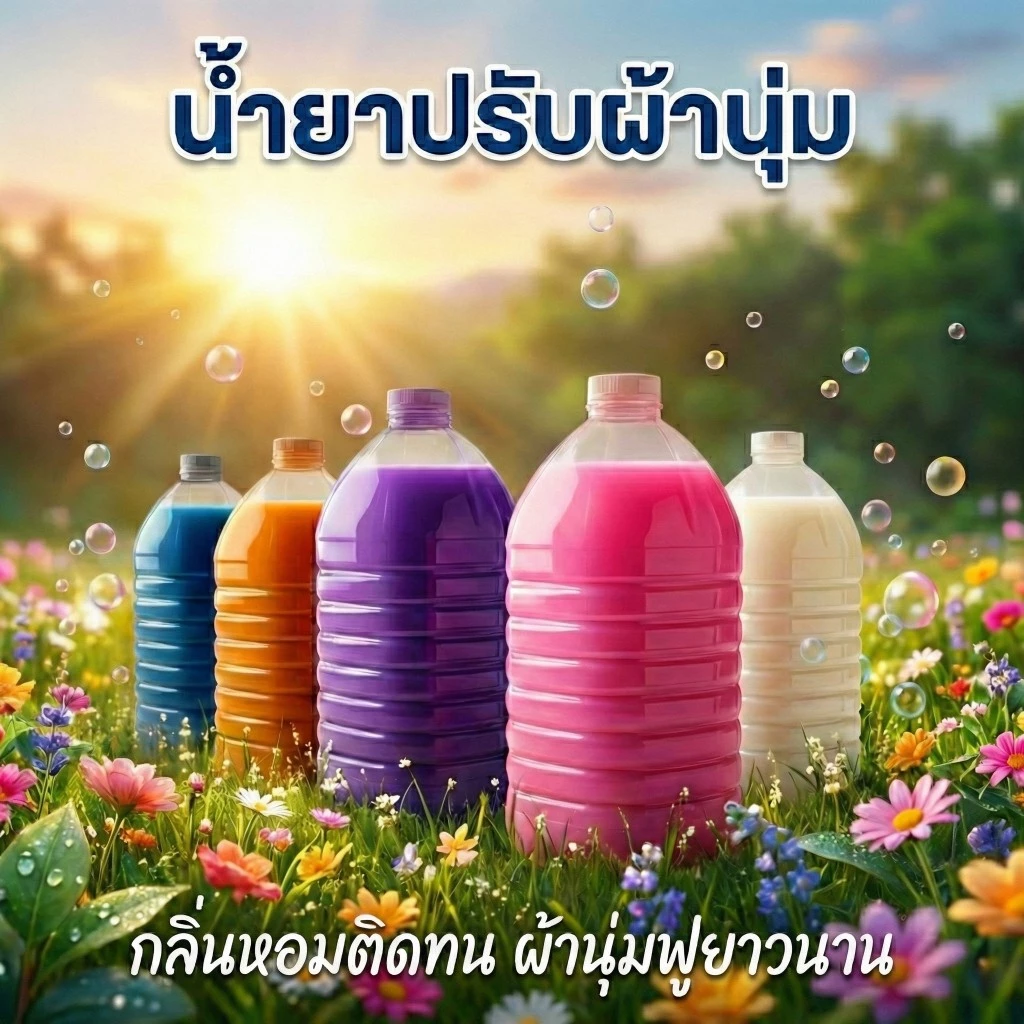 น้ำยาปรับผ้า ขนาด 5.7 ลิตร หอมติดทนนาน ผ้าหอม นุ่มฟู ถนอมเส้นใย เลือกกลิ่นได้