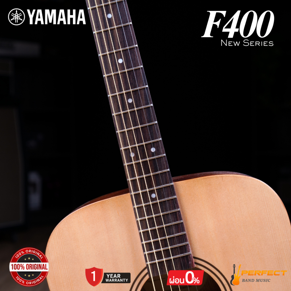 กีตาร์โปร่ง Yamaha F400 Natural Satin Acoustic Guitar F-400 พร้อมกระเป๋า EDB + ปิ๊ก +ประแจ รับประกัน1ปีจากแบรนด์ - รูปที่ 4