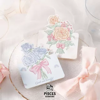 การ์ดอวยพรลายดอกกุหลาบ โทนพาสเทล สไตล์มินิมอล การ์ดข้อความ / การ์ดดอกไม้ Romantic Rose Message Card