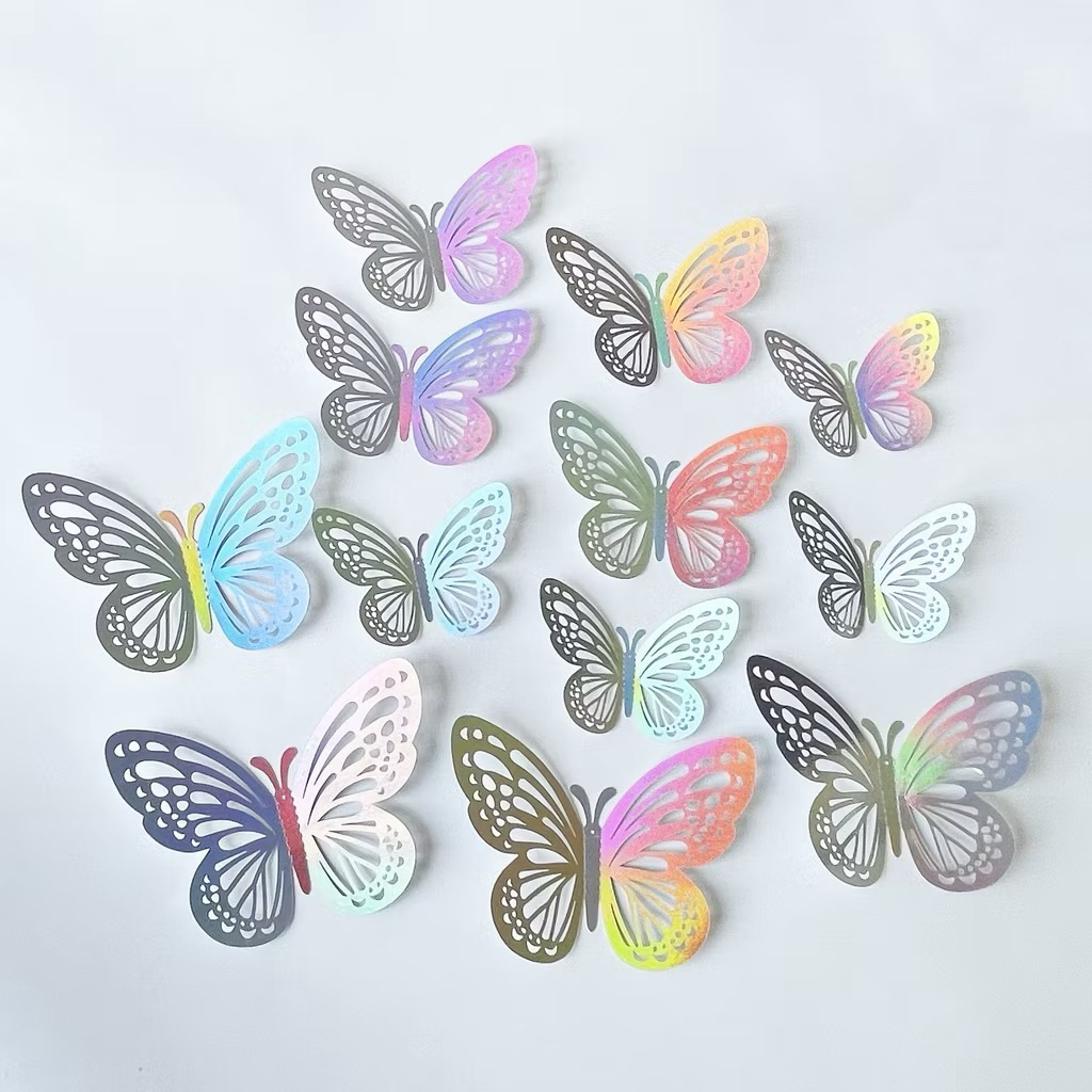 [มีส่งด่วน] ผีเสื้อ 3D ตกแต่งดอกไม้ ตกแต่งเค้ก สินค้า