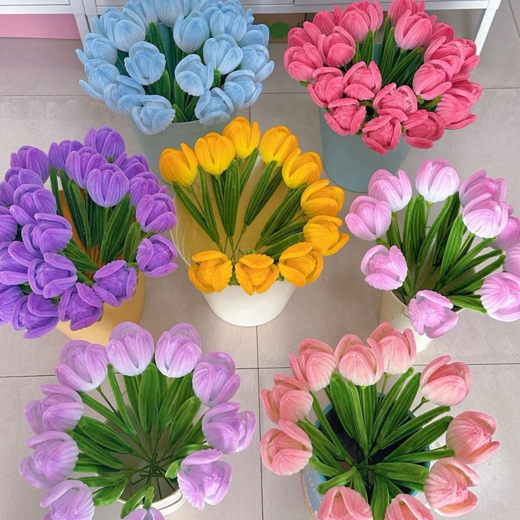 ลวดกำมะหยี่ DIY 100Pcs พร้อมส่งจากไทย ลวดกํามะหยี่ขนฟู เส้นขนฟู ลวดกำมะหยี่หนาพิเศษ คละสี สีพาสเทล สีสันสดใส - รูปที่ 3