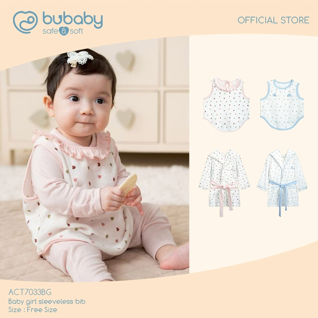 Bu Baby ผ้ากันเปื้อน แบบสวมแขนกุด และชุดคลุมอาบน้ำ / ว่ายน้ำ Baby Sleeveless Bib Free Size ACT708900