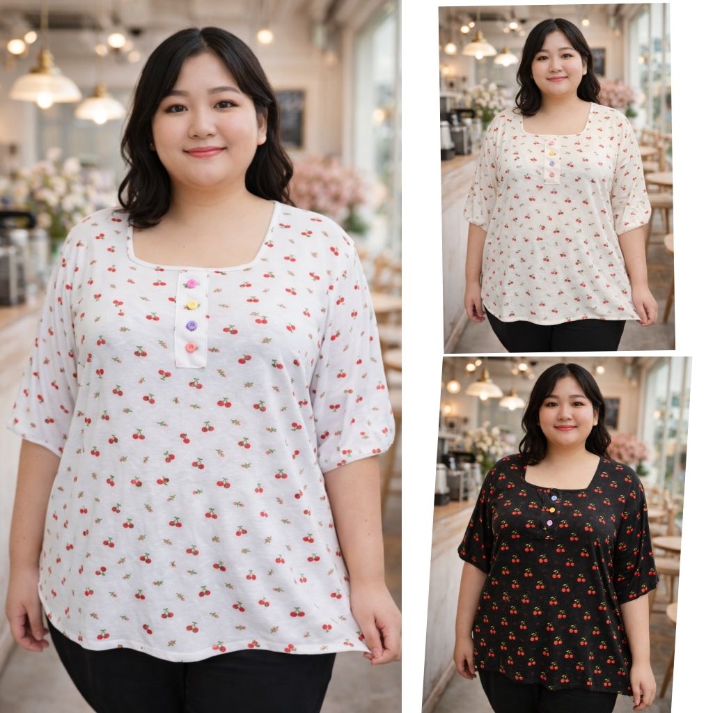 เสื้อยืดไซส์ใหญ่ สื้อผ้าไซส์ใหญ่ผู้หญิง Plus Size เสื้อผ้าคนอ้วนอก 56-70 นิ้ว