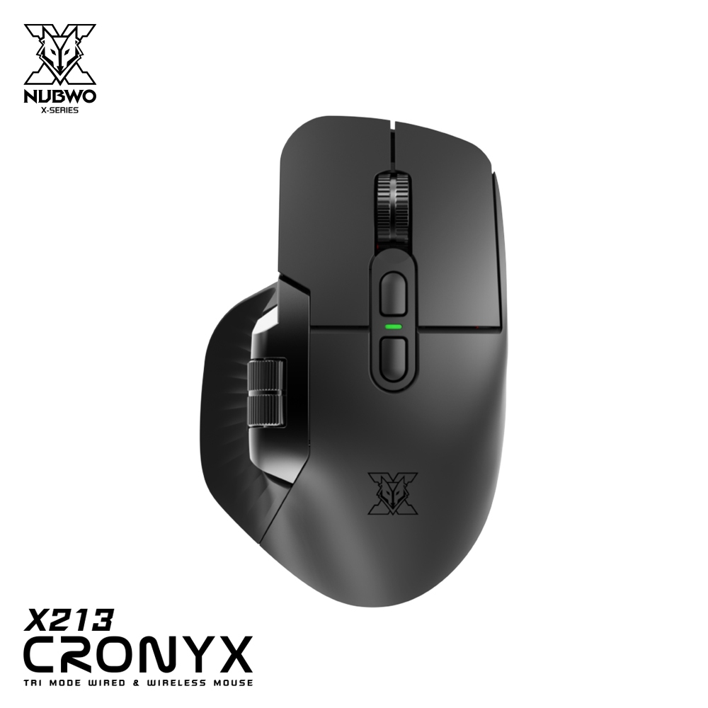 Nubwo Gaming Mouse X213 CRONYX Tri-Mode 2.4GHz Wireless/Bluetooth 5.0/USB Type-C เหมาะสำหรับสายเกมมิ