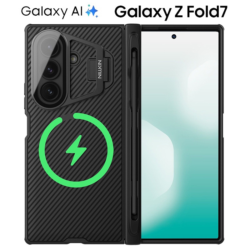ส่งจาก🇹🇭 NILLKIN CamShield เคสกันกระแทก Samsung Z Fold 7 เคสกันเลนส์กล้อง Samsung Fold7 เคสพร้อมปากกา เคสแบบขาตั้ง