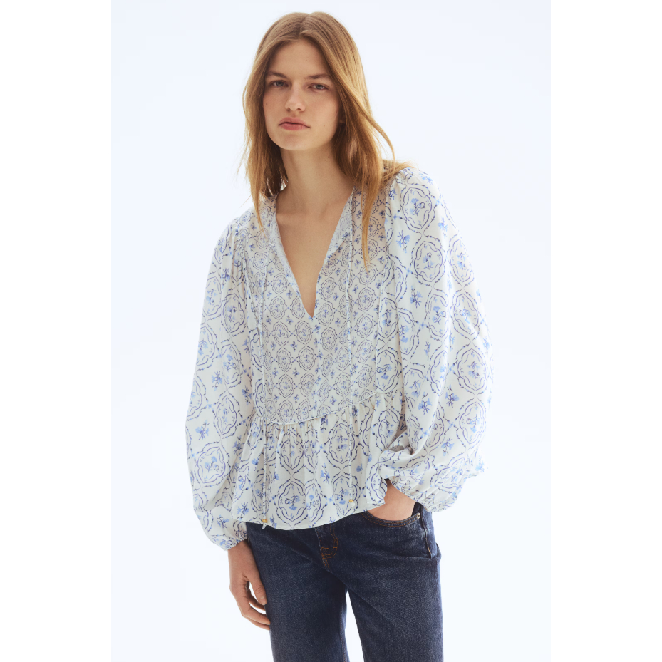 H&M(เอชแอนด์เอ็ม) เสื้อเบลาส์ดีไซน์เป๊ปลัม Women Peplum blouse 1320561_2