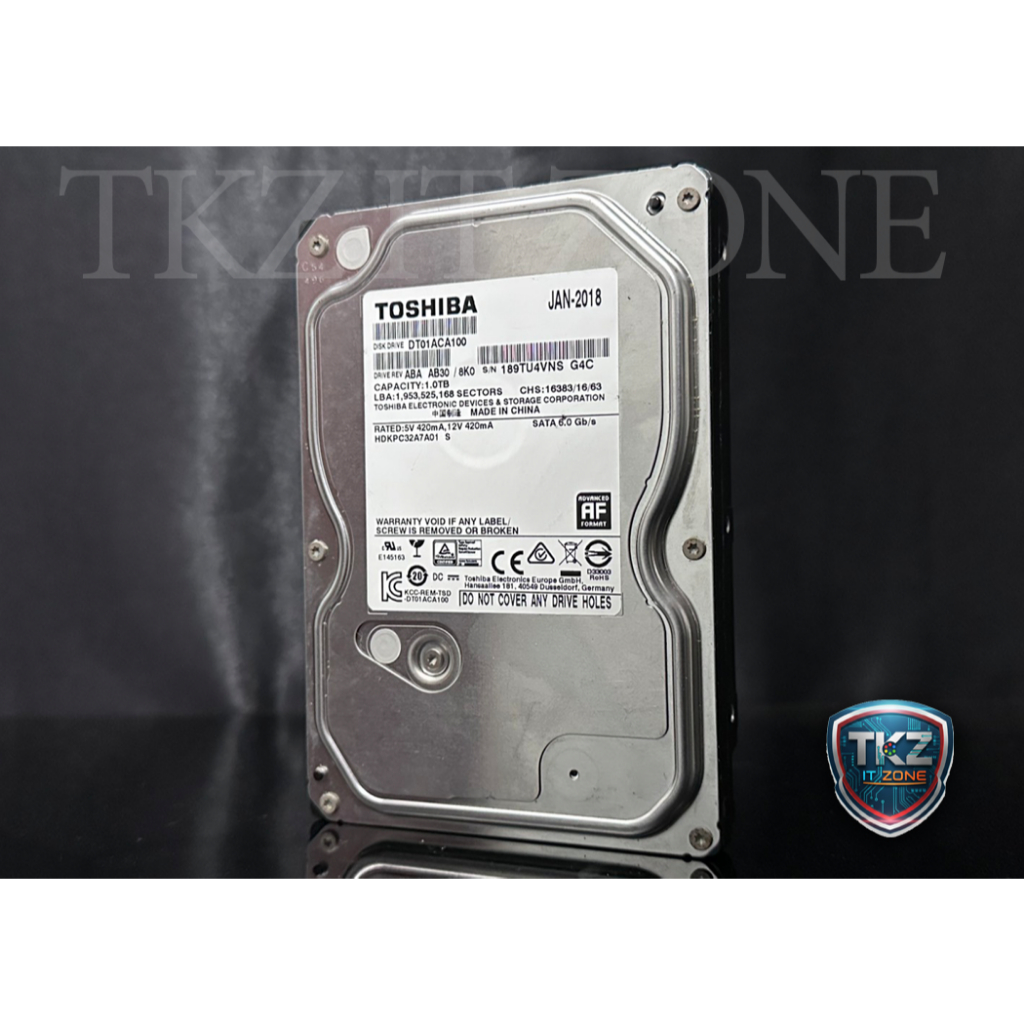 ฮาร์ดดิสไดร์ (Harddisk drive) TOSHIBA 1TB  Sata III (DT01ACA100) (3.5" For PC)