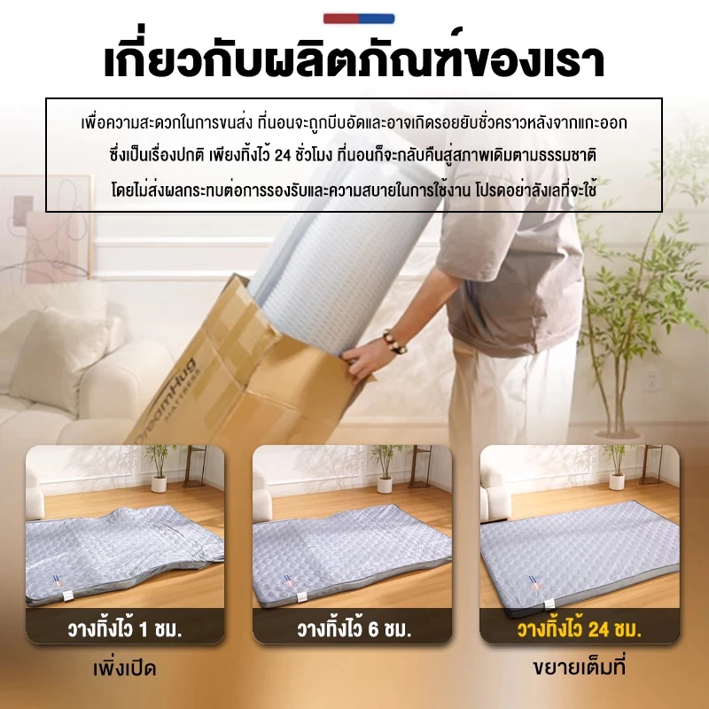 ที่นอนผ้าคอตตอน พับเก็บได้ ขนาด 3.5 ฟุต 5 ฟุต 6 ฟุต thumbnail 8